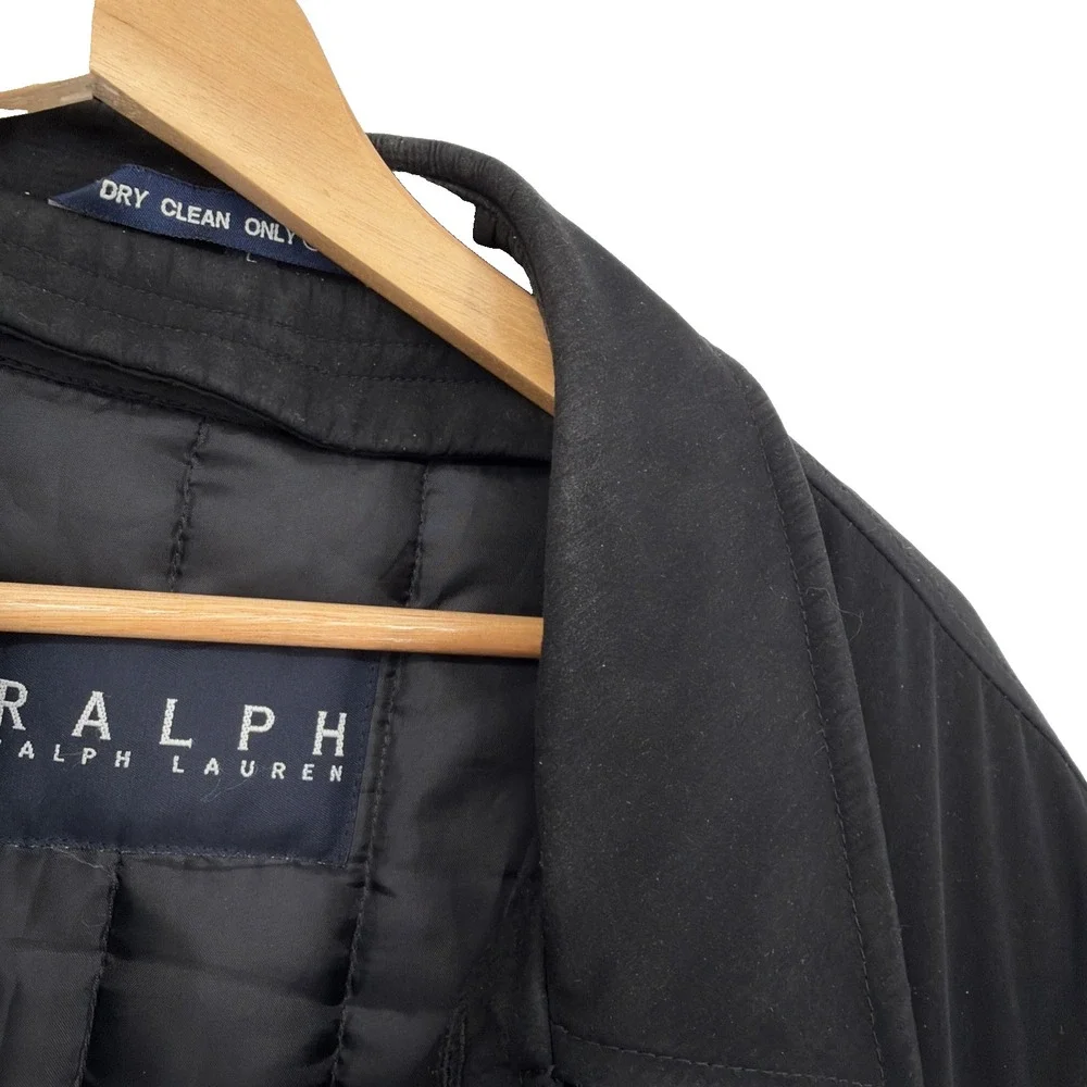 Ralph Lauren Trench Coat Mens Removable Wool/Poly Liner RN 21510 Brown Large